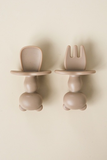 Ложка з виделкою Panda, Коричнева